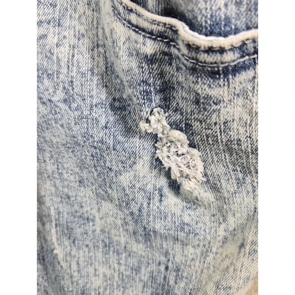 Justice Girls Size 12 Acid Wash Denim Distressed Overalls NWT Blue Pockets